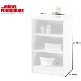 Die Möbelfundgrube Bücherregal OPTIMUS 54 x 86 x 34 cm Weiß