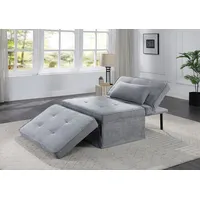 ATLANTIC home collection Schlafsofa Finn, wandelbar zum Loungesessel, Relaxliege und Gästebett, inkl. Kissen grau 100 cm x 43 cm x 70 cm
