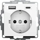 Gira SCHUKO USB-Spannungsvers. 2-fach reinweiß glänzend (2459 03)