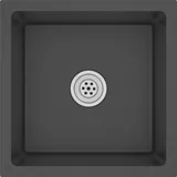 vidaXL Handgemachte Einbauspüle Schwarz Edelstahl -