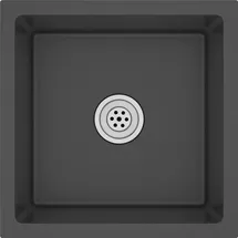 vidaXL Handgemachte Einbauspüle Schwarz Edelstahl -