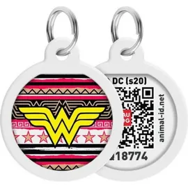 Eggree Pet Id Tag für Hund Katze mit Qr Passport Global Suchsystem von verlorenen Haustieren Digital Id Hund Tag Wonder Woman 4