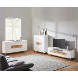 Highboard 120 x 133 x 40 cm Weiß