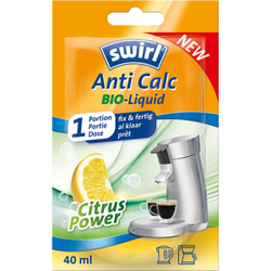 Swirl® Anti Calc Bio Liquid Entkalker, Kaffeemaschinenentkalker zur einmaligen Anwendung, 1 Beutel = 40 ml