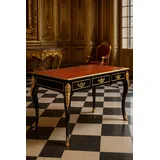 Casa Padrino Luxus Barock Schreibtisch Schwarz / Gold / Bordeaux 143 cm - Barock Sekretär
