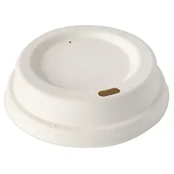 PAPSTAR 50 Dom-Deckel, Zuckerrohr "pure" rund Ø 8 cm · 2,5 cm weiss