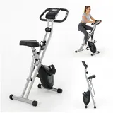AIMAX Heimtrainer Klappbarer Heimtrainer Fahrrad mit 16 Widerstandsstufen & LCD Display (Leiser Indoor Fitnessbike, Fahrradtrainer, Fitnessfahrrad Hometrainer, 1-tlg., Platzsparend, mit Puls, Kalorien, Distanz & Geschwindigkeit, bis 150kg), mit Komfort-Sitz für Zuhause & Büro,Fitness & Körperformung für Frauen
