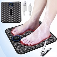 INHDBOX Neu Fussmassagegerät EMS Fußmassagegerät, USB Tragbare Foot Massager Intelligente Massagematte mit 6 Modi 9 Einstellbare Frequenzen für die Durchblutung Muskelschmerzen(Free Nagelknipser)