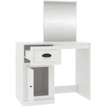 vidaXL Schminktisch mit Spiegel Weiß 90x50x132,5 cm)