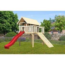Karibu Stelzenhaus Fidel mit Satteldach 1,5 m Rot
