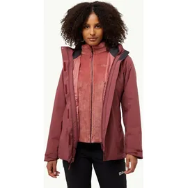 Jack Wolfskin Rotwand 3in1 (Fleece-Futter, wasserdicht) rot Damen Funktionsjacke, - M