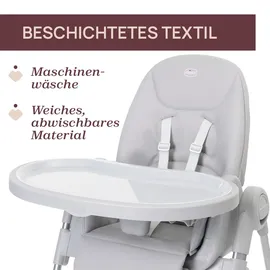 Chicco Hochstuhl Polly Armonia Steel, mit Essbrett grau