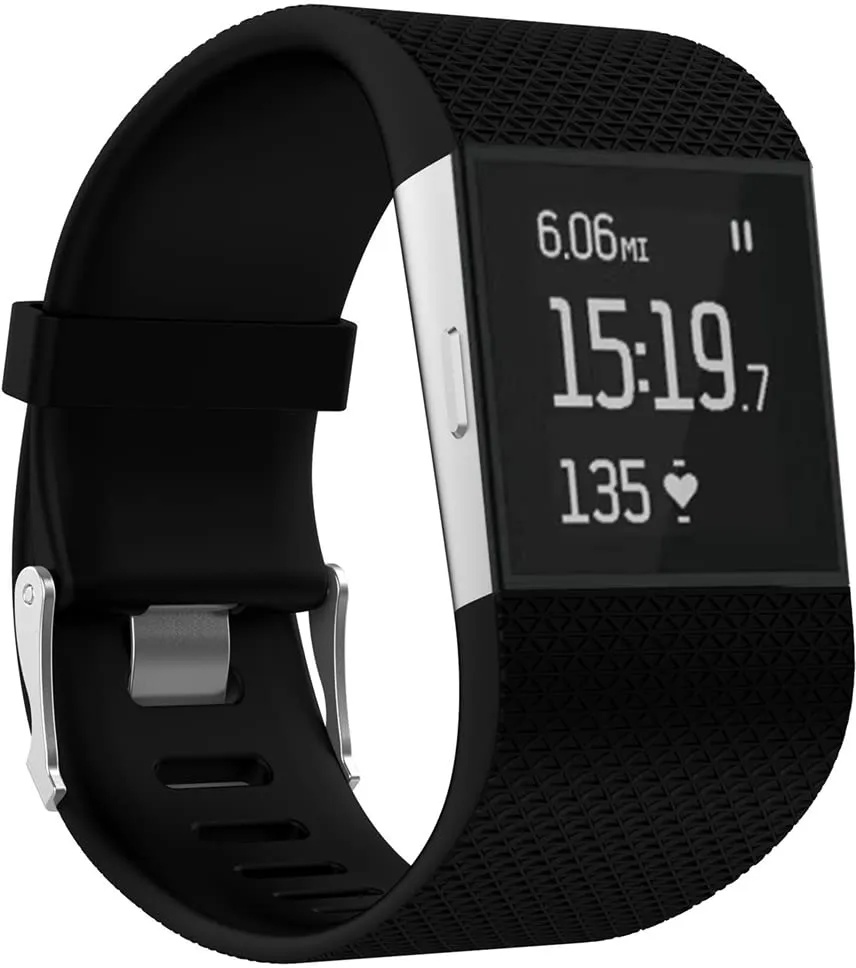 Ersatzbänder für Fitbit Surge Watch, Silikon-kompatible Metallschnalle, Fitness-Tracker, Original-Armband, klein und groß