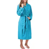 Normani Damen Premium Bademantel Basic in Türkis | Gr.: L