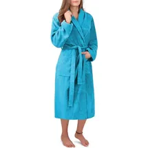 Normani Damen Premium Bademantel Basic in Türkis | Gr.: L