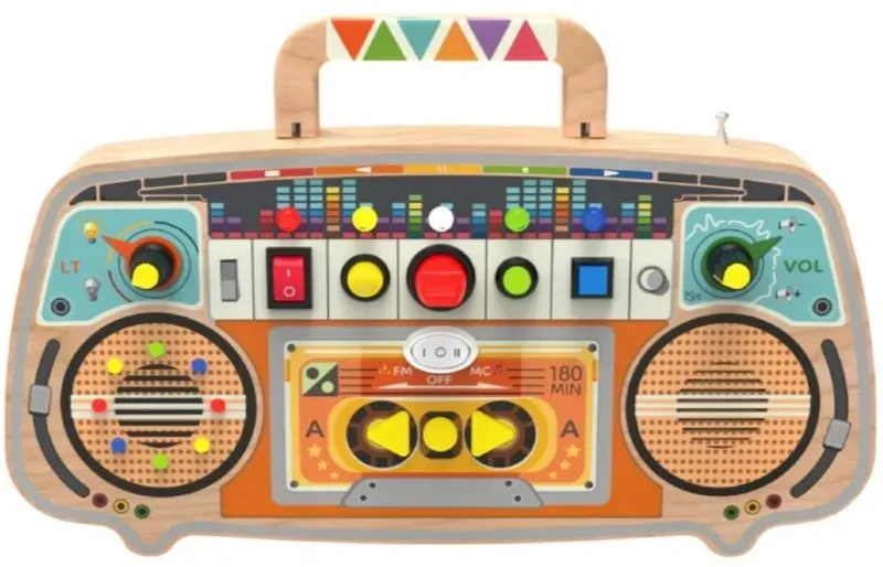2Kids Toys Activity Board Wooden FM Radio Activity Spielzeug 12m+ 1 St.