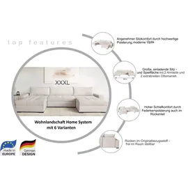 OTTO home Wohnlandschaft Polyester U-Form 6-Sitzer Grau