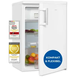 Exquisit Kühlschrank mit Gefrierfach, 120 Liter, 4-Sterne-Gefrierfach, Kühlschrank freistehend, KS516-4-H-010D weiss