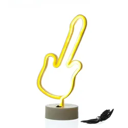 SATISFIRE LED Neonlicht GITARRE Neonschild Leuchtfigur USB Batterie 30cm