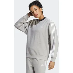 Essentials 3-Streifen Sweatshirt grau|WEISS 2XS