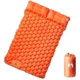 vidaXL Doppel-Isomatte mit Kissen Selbstaufblasend Orange