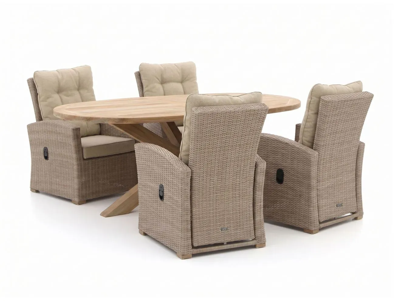 + 10 % Kassenrabatt | Intenso Mazzano/ROUGH-Y Ellips 200 cm Gartenmöbel-Set 5-teilig verstellbar
