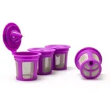 Wiederverwendbare Kaffeefilter Für Kapselmaschinen – 4 Violette Einheiten Mit Integriertem Edelstahlfilter