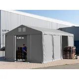 TOOLPORT 6x8 m Lagerzelt, PVC-Plane, grau, mit Bodenrahmen, ohne Statik - (79815)