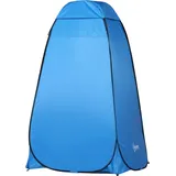 Outsunny Pop up Toilettenzelt  Mobiles Camping Duschzelt, Umkleidezelt mit Duschkabine, Wasserfest, Polyester, Blau, 120x120x190cm  Aosom