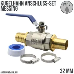 Poolschlauch Kugelhahn Absperrhahn Anschluss-Set PROFI 32 mm - 6-teilig