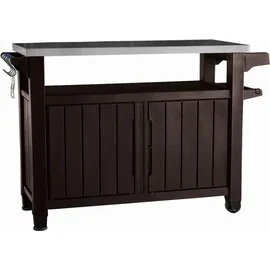 KETER Grilltisch 134 x 88 cm Edelstahl Braun