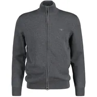 GANT Herren Strickjacke - CASUAL COTTON ZIP CARDIGAN, Stehkragen,