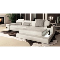 BULLHOFF Wohnlandschaft Wohnlandschaft Leder Ecksofa Designsofa Eckcouch L-Form LED Leder Sofa Couch XL hell weiss grau »HAMBURG III« von BULLHOFF, Made in Europe, das "ORIGINAL" weiß