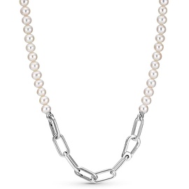 Pandora ME Süßwasserzuchtperlen Halskette 45cm aus Sterling-Silber, Kompatibel mit Armbänder, Höhe: 8,6mm, 399658C01-45