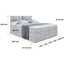 altdecor BOXI3 KING 200 x 200 cm H3 Hellgrau