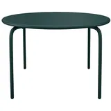 Vente-Unique Gartentisch, Waldgrün, Metall, Uni, 4-Sitzer, Rund, 110x74x110 cm, Gartenmöbel, Gartentische, Gartentische