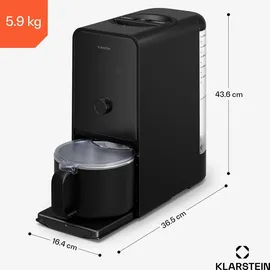 Klarstein Marcia Touch Pflanzenmilchbereiter, 1200W, 12 Programme, Selbstreinigung, LCD-Touch, 1,2L Edelstahl, Nussmilch Maschine & Hafermilch Maschin