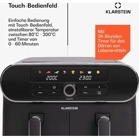 Klarstein AuraAir Color Touch Dual Heißluftfritteuse Schwarz/Silber