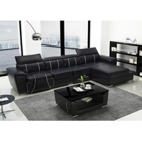 JVmoebel Ecksofa Ecksofa L-Form Sofa Couch Design Couch Polster Leder Modern Relax Automatik schwarz