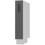 Feldmann-Wohnen Apothekerschrank Bonn (D15/kargo, 1 Türfront, innen 1 Korbauszug mit 2 Ablagen, 1-St., moderne Optik, MDF Fronten) weiß / graphit matt grau