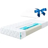 ESSENCE SLEEP Orthopädische Matratze 90x200 cm Härtegrad 3 - Höhe 20 cm aus 3 Schichten - Öko-Tex Rollmatratze mit 1 Memory Foam Kopfkissen - Schaumstoff Matratze produziert in Europa DAXO