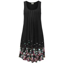 Beachtime Strandkleid Schwarz Blumenprint 46