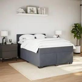 vidaXL Boxspringbett 140 x 200 cm Dunkelgrau