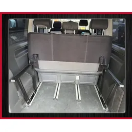 BREMER SITZBEZÜGE Multiflexboard kompatibel mit VW T5 T6 T6.1 Multivan Multiflexboard klappbar D01 Bettverlängerung Zubehör/Höhe 51cm inkl. Konsolen/in Farbe: Kunstleder Schwarz