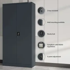 Jan Nowak C001 Aktenschrank 185 x 90 x 40 cm Silber