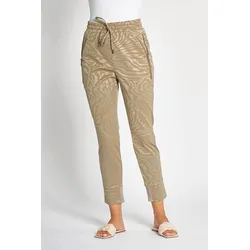 Jerseyhose ZHRILL "FABIA", Damen, Gr. L, N-Gr, grün (olive), Web, Obermaterial: 100% Polyester, casual, regular fit, Hosen, mit Musterung