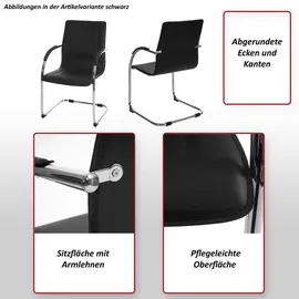 MCW Esszimmerstuhl Perm, Freischwinger Küchenstuhl Lehnstuhl Stuhl, Stahl ~ creme