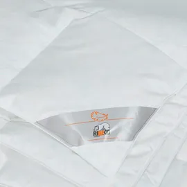 RIBECO Bettdecke Lara, Weiß, Textil, Füllung: Federn, 155x220 cm, Made in Germany, Oeko-Tex® Standard 100, Responsible Down Standard (Rds), Downpass, Downafresh®, für Hausstauballergiker geeignet, temperaturausgleichend, feuchtigkeitsregulierend, weich