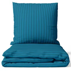 NYVI Bettwäsche Set DreamScience Mikrofaser Damast - Atmungsaktiv & Weich - Mit Reißverschluss 135x200 + 80x80 cm petrol