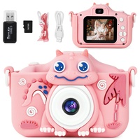 OSDUE Kinderkamera, 2.0”Display Digitalkamera Kinder, 1080P HD Eingebaute 32GB SD-Karte Selfie Digitalkamera, Kids Video Camcorder, für 3-12 Jahre Alter Kinder Spielzeug (Rosa)
